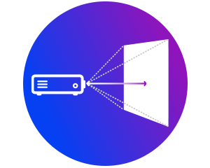 Icoon: Projector met projectiescherm